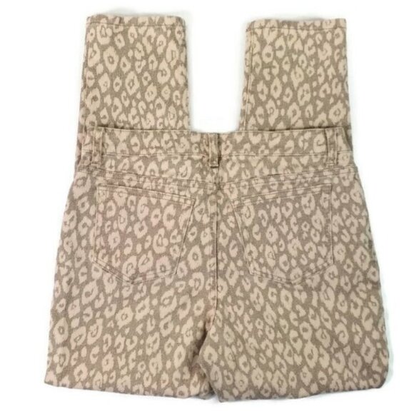 Boston Proper Pale Pink Gold Shimmer Animal Print Denim Jeans Womens 8 EUC - Picture 4 of 16